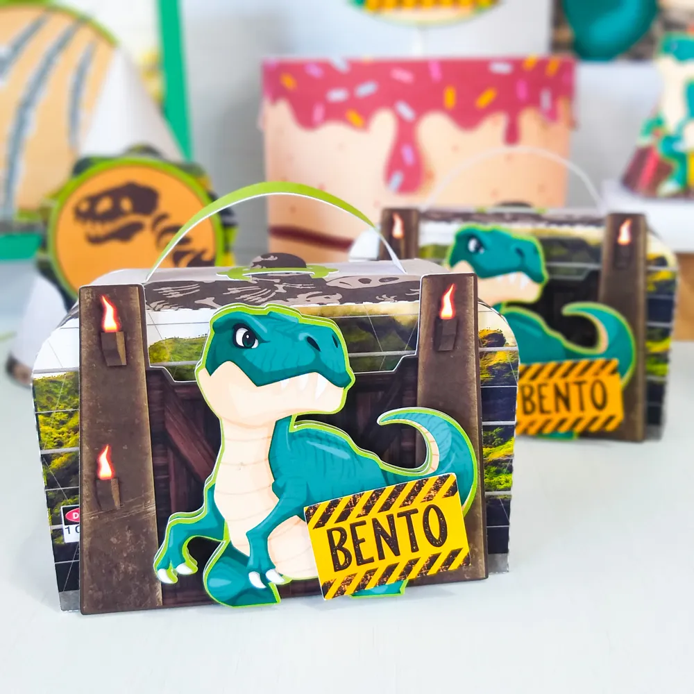 Arquivo de corte digital tema Dinossauro T-Rex para festa infantil nos formatos Studio e PDF para máquinas Silhouette ou tesoura, ideal para personalizados de luxo.