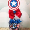 Conjunto de arquivos digitais tema Capitão América para festa infantil para imprimir e recortar nos formatos Studio, PNG e PDF.