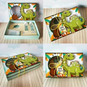 Moldes digitais de mini Páscoa tema Dinossauros nos formatos Studio, PNG e PDF para impressão de alta resolução e personalizados de festas infantis.
