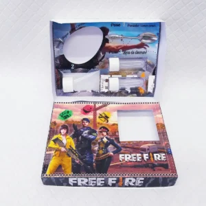 Arquivo digital de kit mini confeiteiro tema Free Fire nos formatos Studio e PDF para imprimir e recortar na Silhouette ou tesoura.