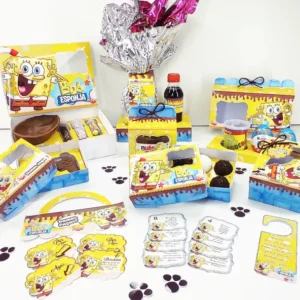 Moldes digitais de Páscoa tema Bob Esponja nos formatos Studio, PNG e PDF para impressão de alta resolução e personalizados de festas infantis.