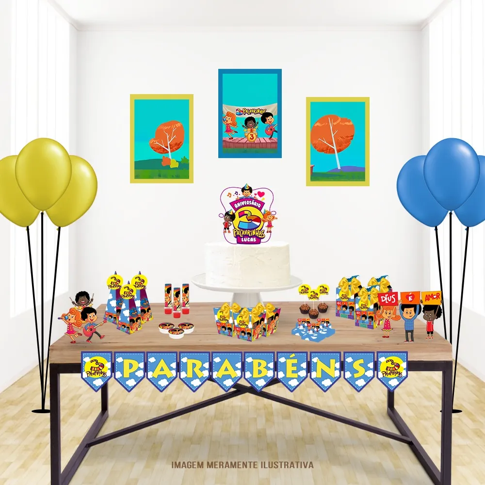 Aniversário 3 Palavrinhas Masculino Studio e Pdf