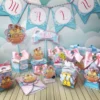 Arquivo digital para festa de aniversário no tema Arca de Noé Menina em Studio, PNG e PDF.