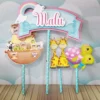 Arquivo de corte para festa infantil no tema Arca de Noé Menina em Studio, PNG e PDF.