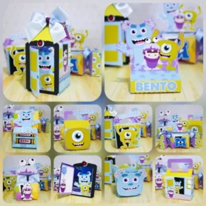 Topo de bolo da personagem Boo Monstros SA para decoração de aniversário em arquivo digital Studio e PDF.