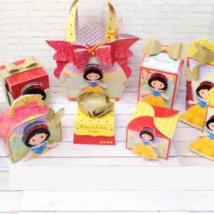 Itens para aniversário tema Branca de Neve simples em arquivo digital para Silhouette Studio.