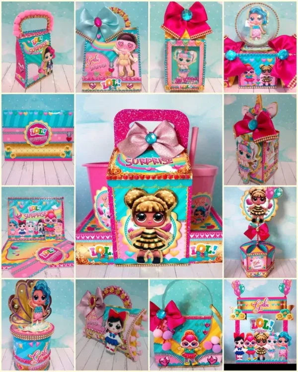 Arquivo digital para aniversário infantil no tema Lol Surprise em formato Studio e PDF.