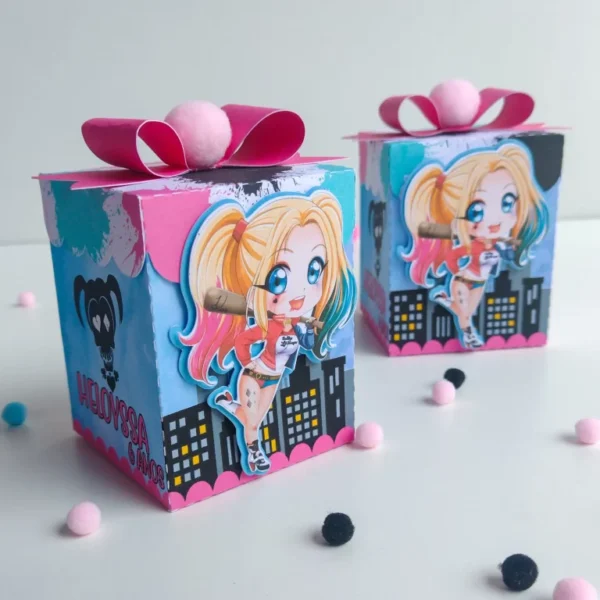 Kit de arquivos digitais para personalizados de aniversário tema Arlequina compatível com Silhouette Studio.