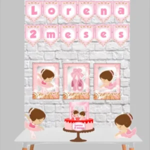 Arquivo digital para personalizados de aniversário infantil no tema Bailarina em formato Silhouette Studio.