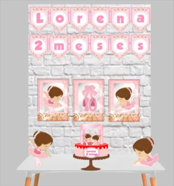 Arquivo digital para personalizados de aniversário infantil no tema Bailarina em formato Silhouette Studio.