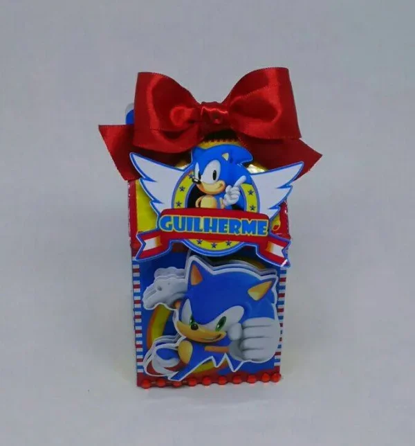 Design de corte para festa de aniversário no tema Sonic em formatos Studio e PDF.