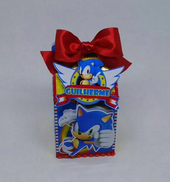 Design de corte para festa de aniversário no tema Sonic em formatos Studio e PDF.