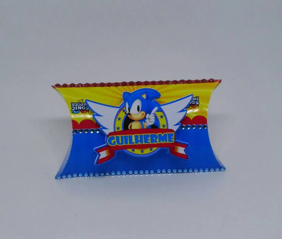 Topper de bolo e elementos de decoração tema Sonic em arquivo digital pronto para imprimir e recortar.