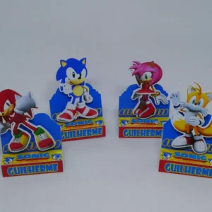 Kit de arquivos digitais para personalizados de aniversário tema Sonic com corte digital e manual.