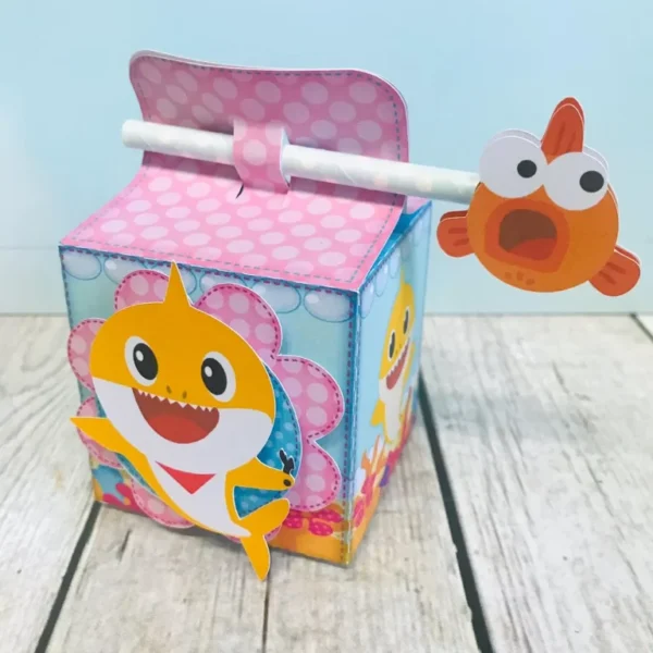 Personalizados de festa Baby Shark simples em arquivo digital Studio e PDF.