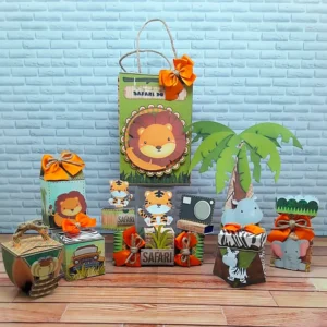 Arquivo digital para aniversário no tema Safari Simples em formato Studio.