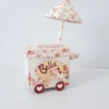 Elementos de decoração tema de aniversário confeitaria em formatos digitais Studio, PNG e PDF.