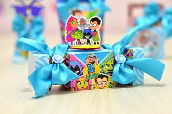 Arquivo de corte digital para festa de aniversário no tema Jovens Titãs em Studio e PDF.