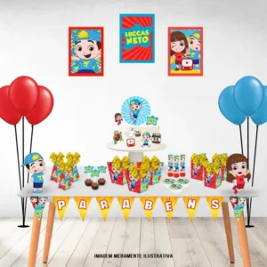 Arquivo digital de corte para decoração de aniversário no tema Luccas Neto em formatos Studio e PDF.