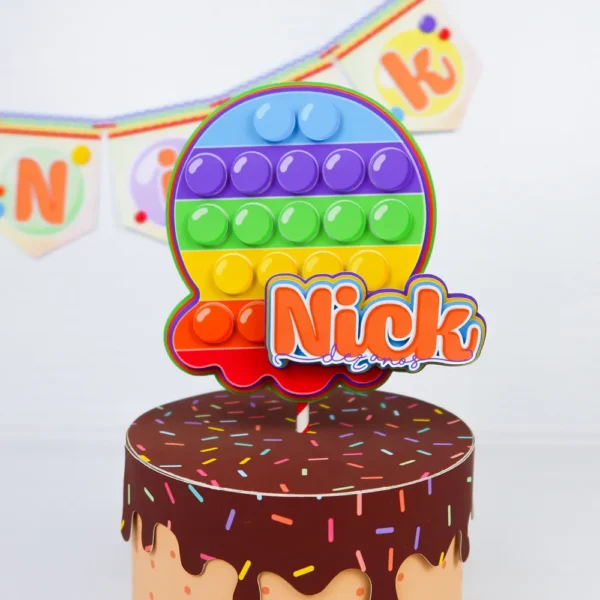 Personalizados de festa Pop It em arquivo digital Studio e PDF.