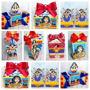 Kit digital de aniversário Mulher Maravilha simples com arquivos de corte Studio.