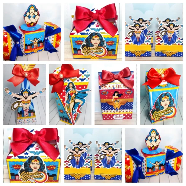 Kit digital de aniversário Mulher Maravilha simples com arquivos de corte Studio.
