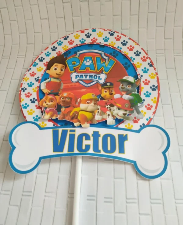 Arquivo de corte para decoração de festa de aniversário no tema Patrulha Canina em Studio, PNG e PDF.