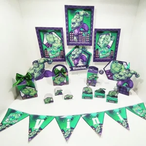 Arquivo de corte para personalizados de aniversário infantil tema Hulk no Studio e PDF.