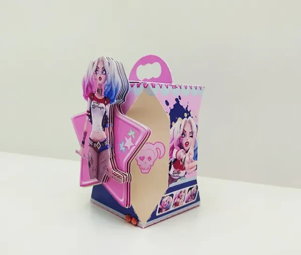 Itens personalizados para festa Arlequina em arquivo digital Studio, PNG e PDF.