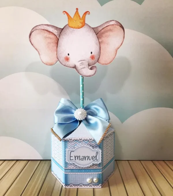Personalizados de festa Elefantinho em arquivo digital Studio, PNG e PDF.