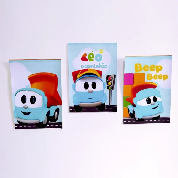 Kit de arquivos digitais para personalizados de aniversário tema Leo o Caminhão.