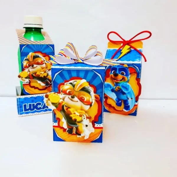 Kit de arquivos digitais para personalizados de aniversário tema Patrulha Canina com corte digital e manual.