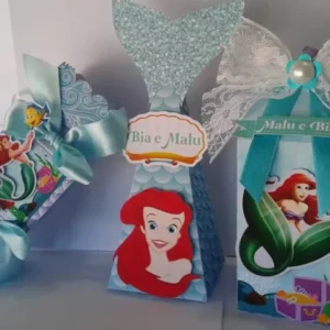 Arquivo digital Silhouette tema Ariel Pequena Sereia para topper de bolo e decoração de festa.