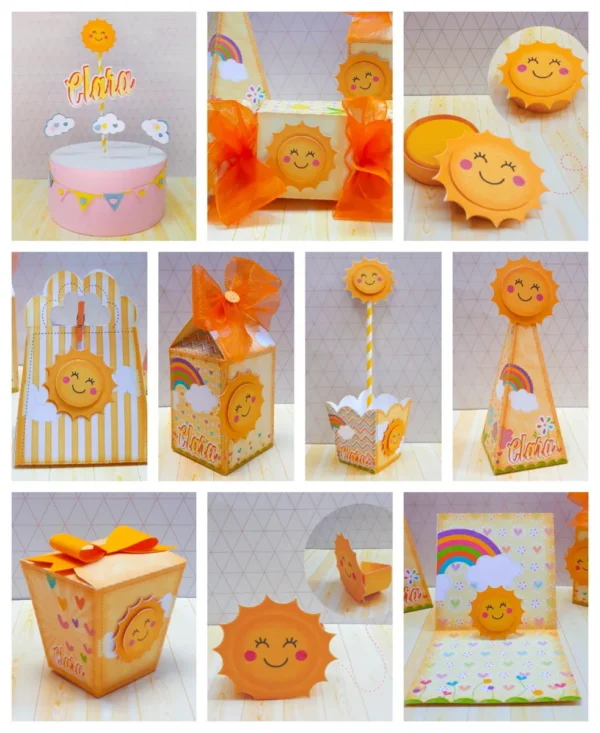 Arquivo digital para festa no tema Sunshine em formato Silhouette Studio.