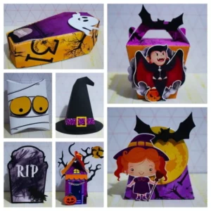 Topo de bolo para festa Halloween infantil em arquivo digital Studio e PDF.