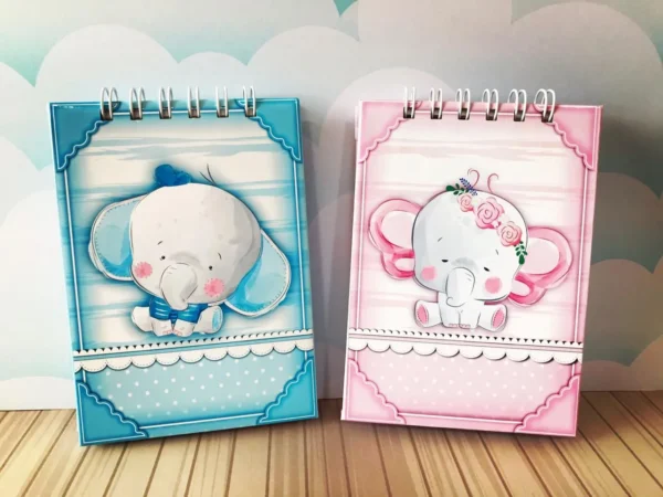Kit de arquivos digitais para personalizados de maternidade tema Elefantinho.