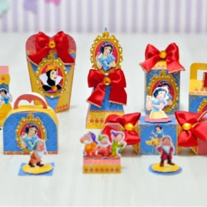 rquivo Silhouette tema Branca de Neve para topo de bolo e decoração em formato Studio.