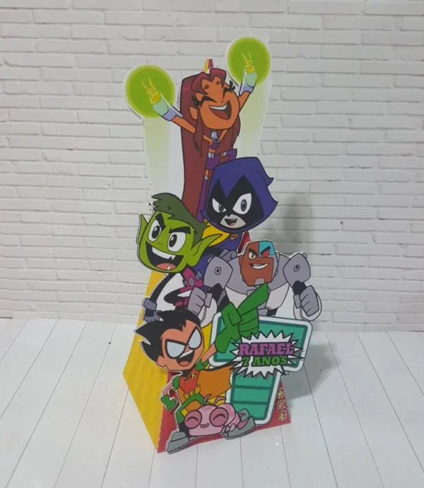 Topper de bolo tema Jovens Titãs em arquivo Silhouette Studio pronto para corte.