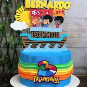 Arquivo de corte para topo de bolo no tema 3 Palavrinhas em formato Silhouette Studio.