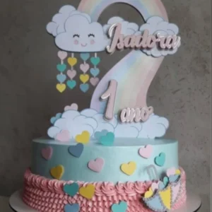 Arquivo de corte para topo de bolo no tema Chuva de Amor em formato Silhouette Studio.