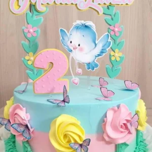 Arquivo de corte para topo de bolo no tema Jardim Secreto em formato Silhouette Studio.