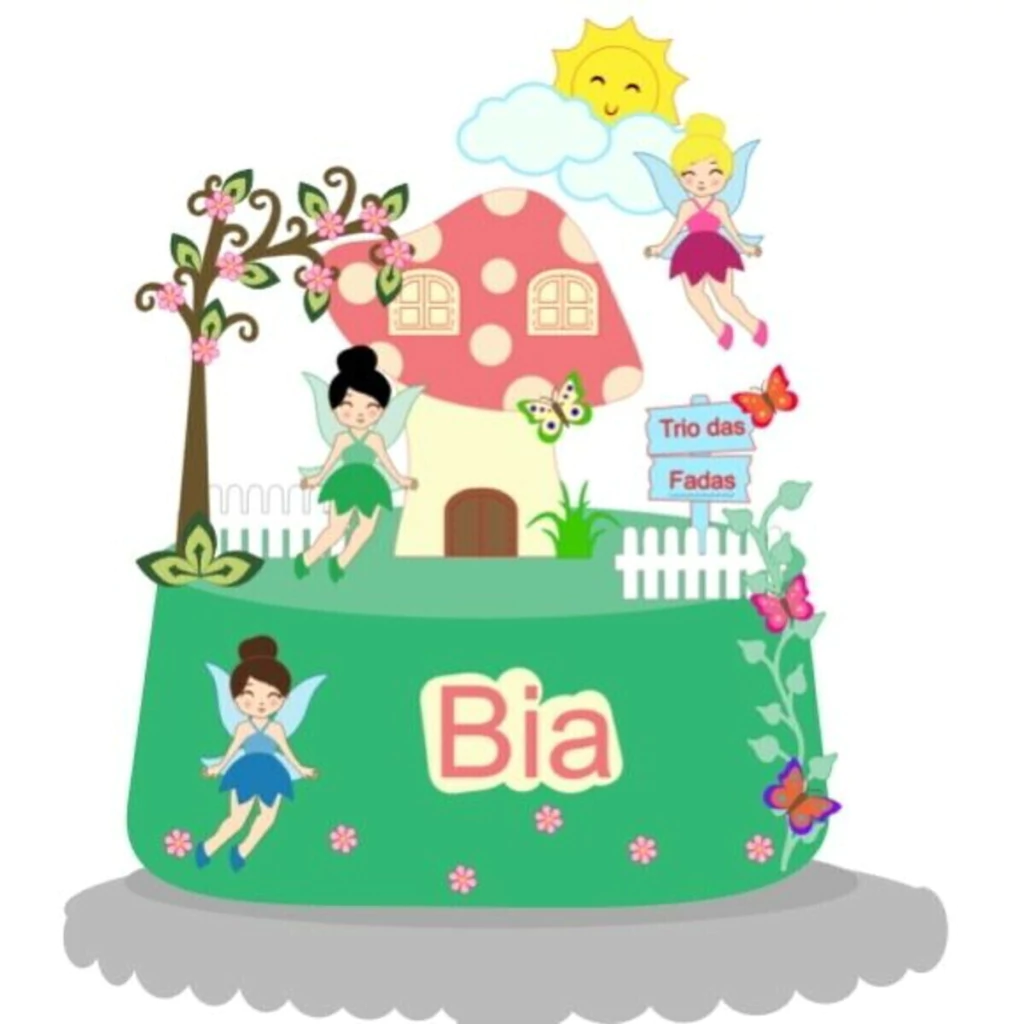 Arquivo Topo de Bolo Jardim das Fadas Studio