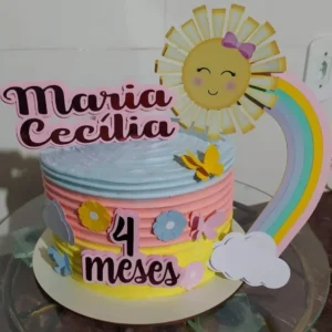 Arquivo de corte para topo de bolo no tema Raio de Sol em formato Silhouette Studio.