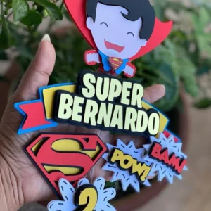 Arquivo de corte para topo de bolo no tema Super Homem em formato Silhouette Studio.