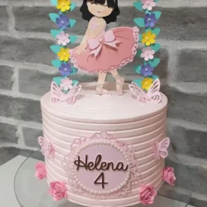 Arquivo de corte para topper de bolo no tema Bailarina em formato Silhouette Studio.