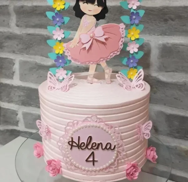 Arquivo de corte para topper de bolo no tema Bailarina em formato Silhouette Studio.