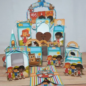 Arquivo de corte tema 3 Palavrinhas para topo de bolo e decoração de festa em Studio e PDF.