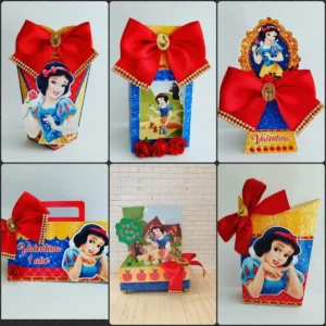 Arquivo de corte tema Branca de Neve para topo de bolo e decoração de festa em Studio e PDF.