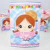Arquivo de corte para caixas milk e pirâmide tema Festa Junina Menina nos formatos Studio e PDF, ideal para festas de luxo e eventos.