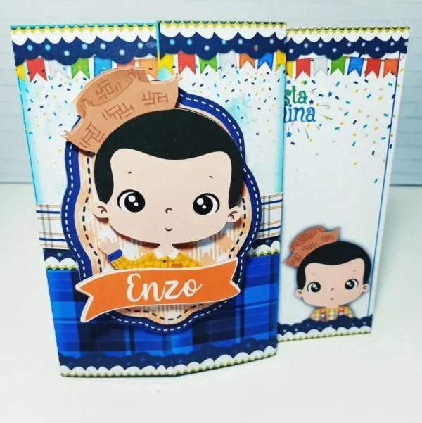 Arquivo de corte digital tema Festa Junina nos formatos Studio e PDF para máquinas Silhouette ou tesoura, ideal para personalizados de luxo e arraiá.